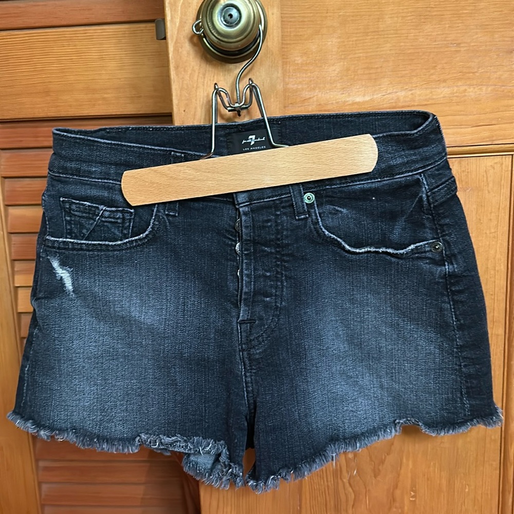 7 For All Mankind- Monroe cut off shorts- faded black